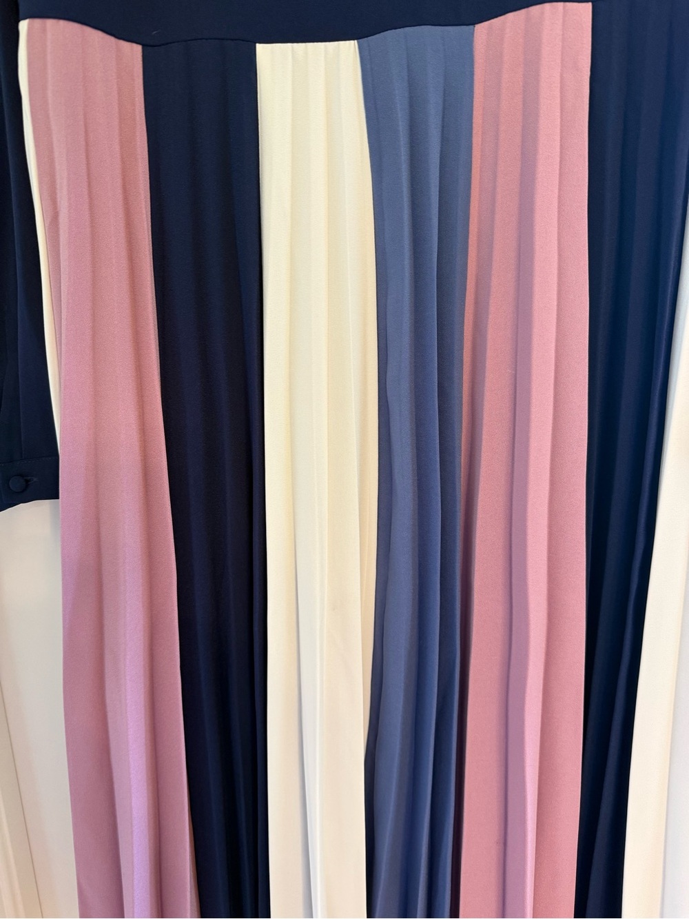 1901 Navy Multicolor Pleated Midi Dress - Picture 3 of 3